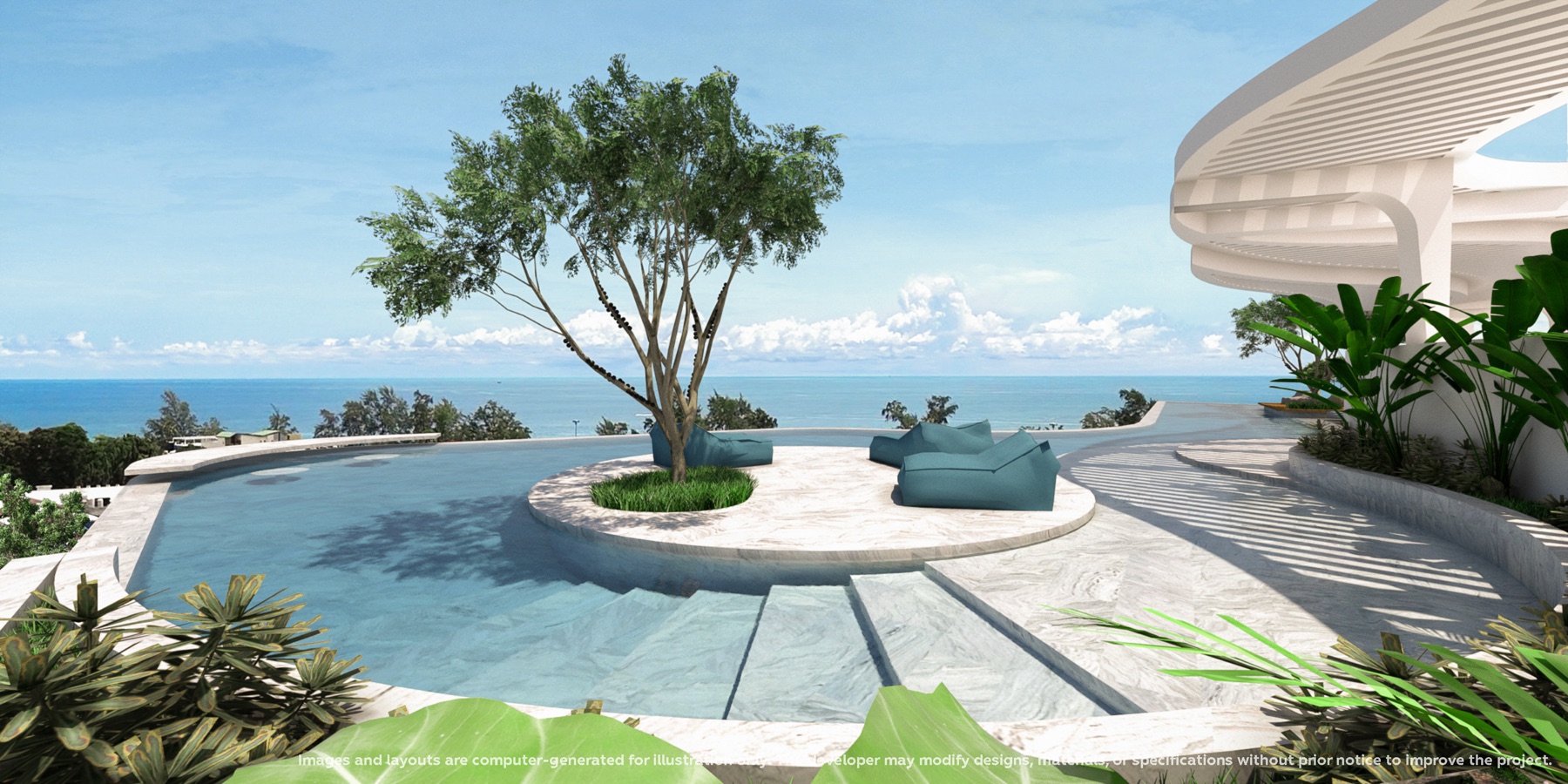 Rooftop garden and pool