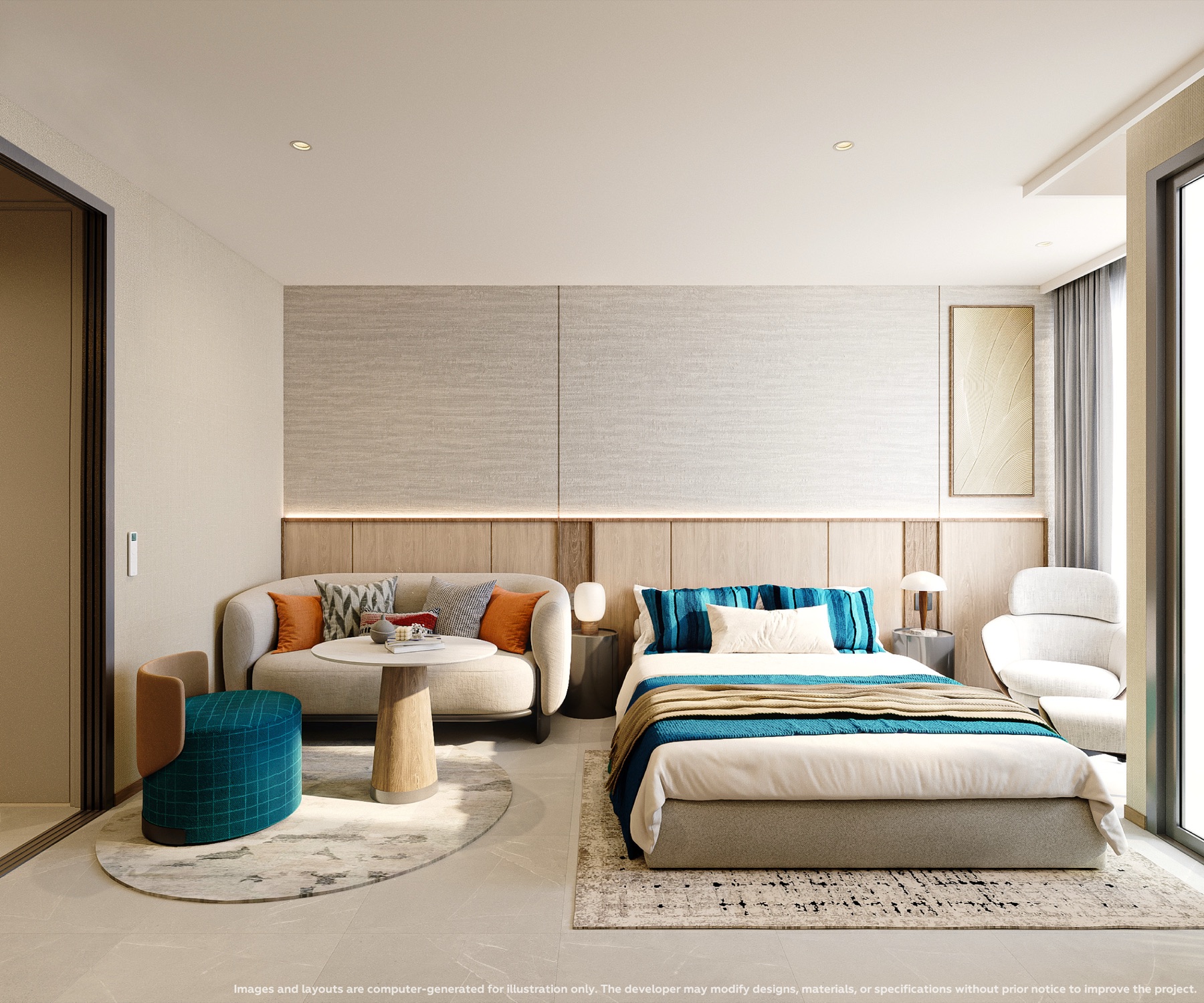 Type A bedroom and living